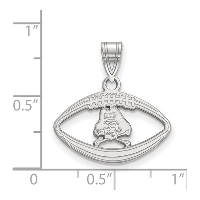 East Carolina University Sterling Silver Medium Pirates Football Pendant – view 2