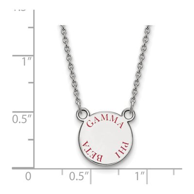 Gamma Phi Beta Sterling Silver Sorority Text Small Color Enamel Necklace – view 2