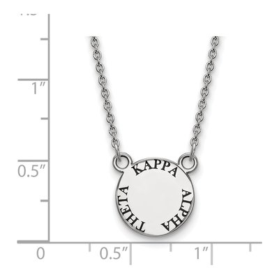 Kappa Alpha Theta Sterling Silver Sorority Text Small Color Enamel Pendant Necklace – view 2