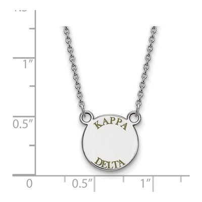 Kappa Delta Sterling Silver Small Enamel Pendant Necklace – view 2