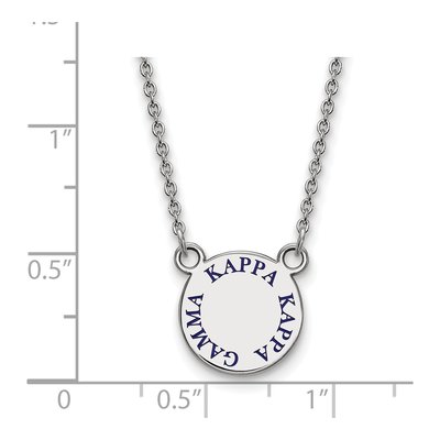 Kappa Kappa Gamma Sterling Silver Sorority Text Small Color Enamel Pendant Necklace – view 2