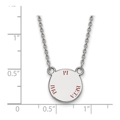 Pi Beta Phi Sterling Silver Sorority Text Small Color Enamel Necklace – view 2