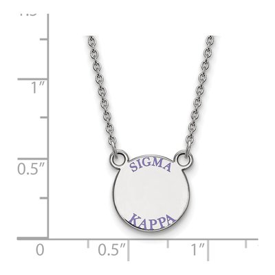 Sigma Kappa Sterling Silver Small Enamel Necklace – view 2