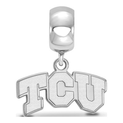 Texas Christian University Sterling Silver Extra Small TCU Horned Frogs Dangle Bead – view 3