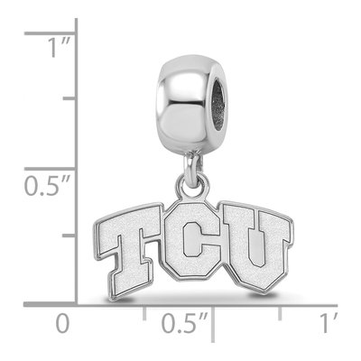 Texas Christian University Sterling Silver Extra Small TCU Horned Frogs Dangle Bead – view 4