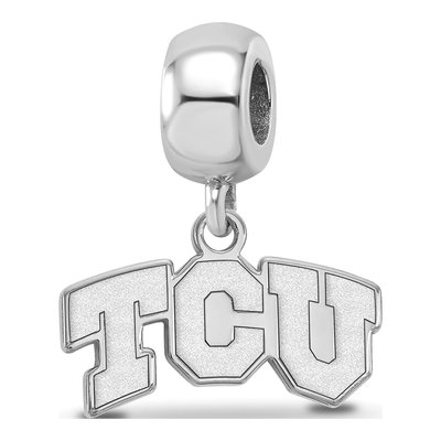 Texas Christian University Sterling Silver Extra Small TCU Horned Frogs Dangle Bead