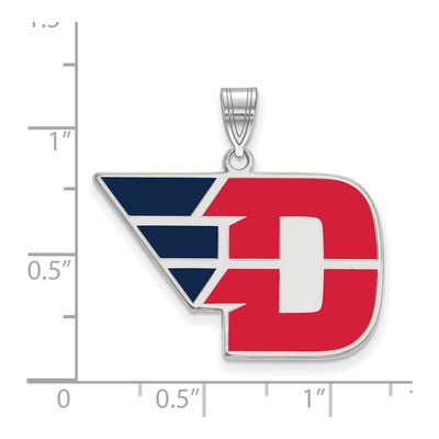 University of Dayton Sterling Silver Large Enameled Pendant – view 2
