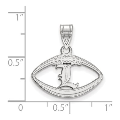University of Louisville Sterling Silver Medium Football Letter L Pendant – view 2
