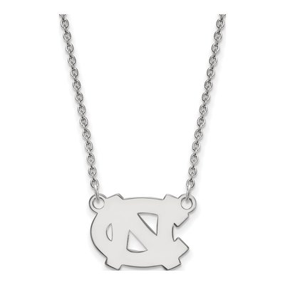 University of North Carolina Sterling Silver Small UNC Tar Heels N-C Pendant Necklace