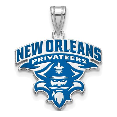 University of New Orleans Sterling Silver U-N-O Extra Large Enameled Pendant