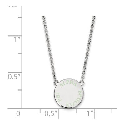 Alpha Epsilon Phi Sterling Silver Sorority Text Small Color Enamel Necklace – view 2