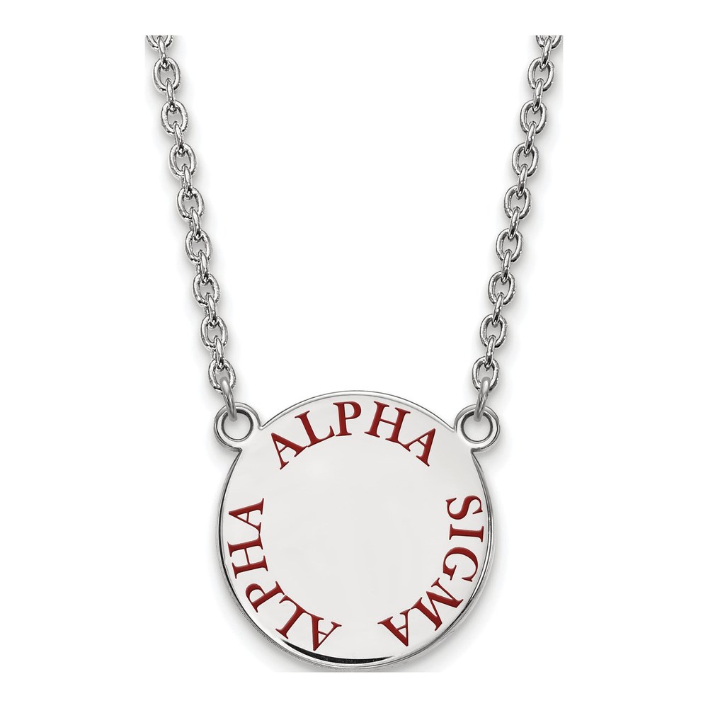Alpha Sigma Alpha Sterling Silver Large Sorority Necklace