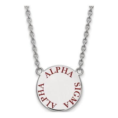 Alpha Sigma Alpha Sterling Silver Large Sorority Necklace