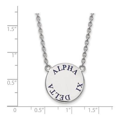 Alpha Xi Delta Sterling Silver Large Enamel Necklace – view 2