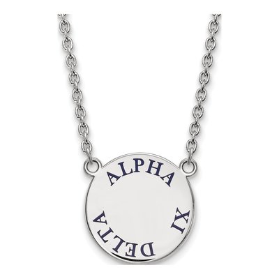 Alpha Xi Delta Sterling Silver Large Enamel Necklace
