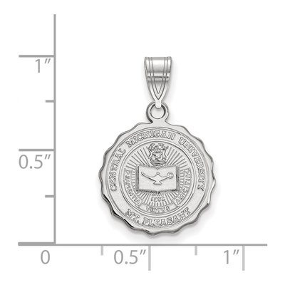 Central Michigan University Sterling Silver Medium Crest Pendant – view 2