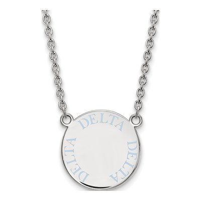 Delta Delta Delta Sterling Silver Large Tri Sorority Necklace
