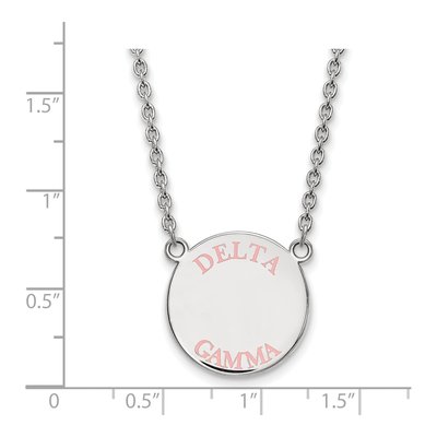 Delta Gamma Sterling Silver Large Enamel Necklace – view 2