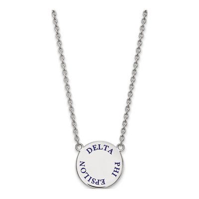 Delta Phi Epsilon Sterling Silver Large Enamel Necklace