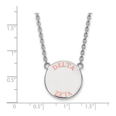 Delta Zeta Sterling Silver Large Enamel Pendant Necklace – view 2