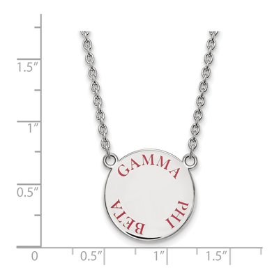 Gamma Phi Beta Sterling Silver Sorority Text Large Color Enamel Necklace – view 2