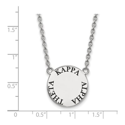 Kappa Alpha Theta Sterling Silver Sorority Text Large Color Enamel Pendant Necklace – view 2