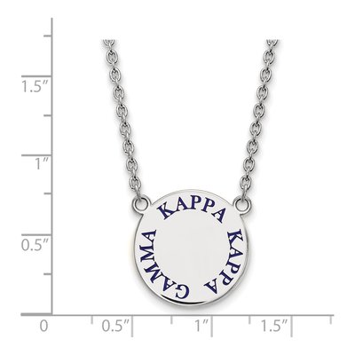 Kappa Kappa Gamma Sterling Silver Large Enamel Pendant Necklace – view 2