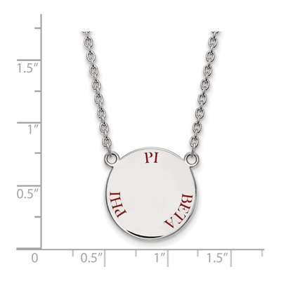 Pi Beta Phi Sterling Silver Sorority Text Large Color Enamel Necklace – view 2