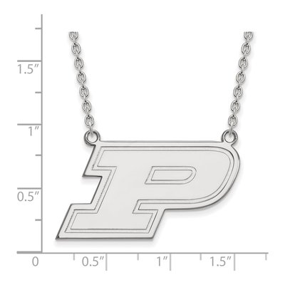 Purdue University Sterling Silver Large Letter P Necklace – view 2