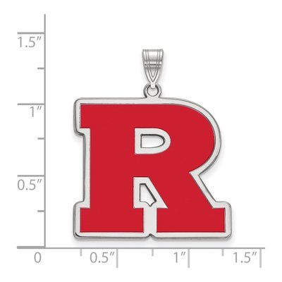 Rutgers University Sterling Silver Extra Large Letter R Pendant – view 2