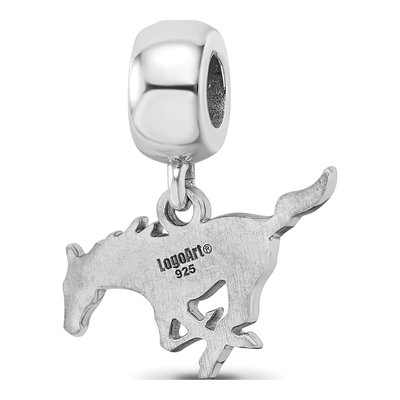 Southern Methodist University Sterling Silver Small SMU Mustangs Dangle Bead – view 6