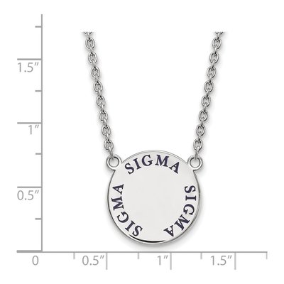 Sigma Sigma Sigma Sterling Silver Large Enamel Necklace – view 2