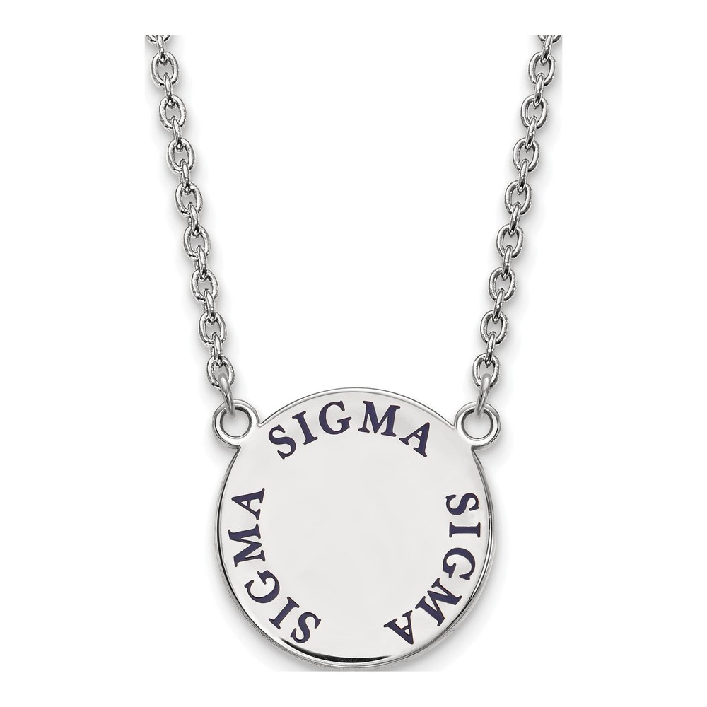 Sigma Sigma Sigma Sterling Silver Large Enamel Necklace