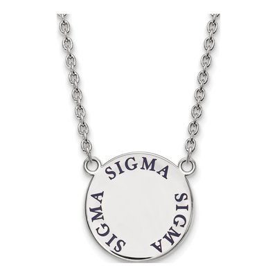 Sigma Sigma Sigma Sterling Silver Large Enamel Necklace