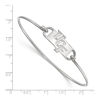 University of Central Florida Sterling Silver Small UCF Knights Wire Bangle Bracelet – view 2