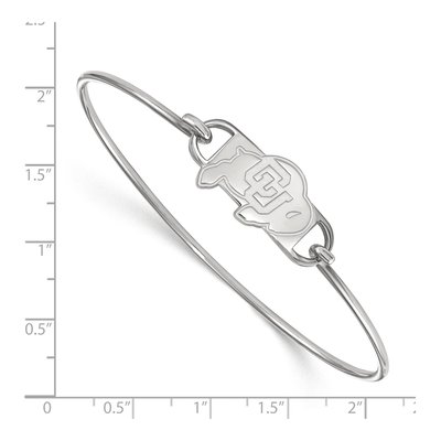 University of Colorado Sterling Silver Small CU Buffaloes Wire Bangle Bracelet – view 2