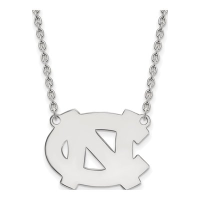 University of North Carolina Sterling Silver Large UNC Tar Heels N-C Pendant Necklace