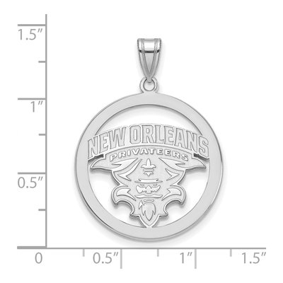 University of New Orleans Sterling Silver U-N-O Extra Large Circle Pendant – view 2