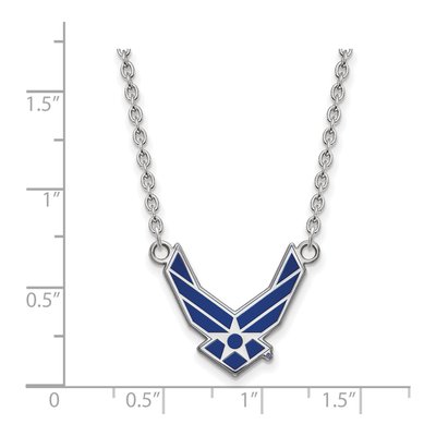 United States Air Force Academy Sterling Silver Large U.s Air Enameled Pendant Necklace – view 2