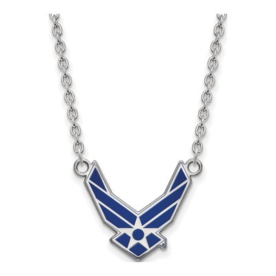 United States Air Force Academy Sterling Silver Large U.s Air Enameled Pendant Necklace