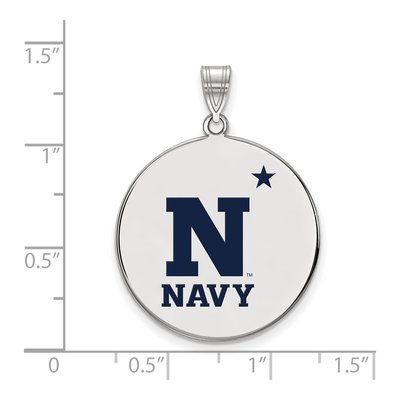 United States Naval Academy Sterling Silver Extra Large US Enameled Disc Pendant – view 2