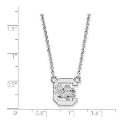 University of South Carolina Sterling Silver Small USC Gamecocks Pendant Necklace – view 2