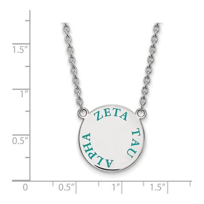 Zeta Tau Alpha Sterling Silver Large Enamel Necklace – view 2