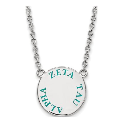 Zeta Tau Alpha Sterling Silver Large Enamel Necklace