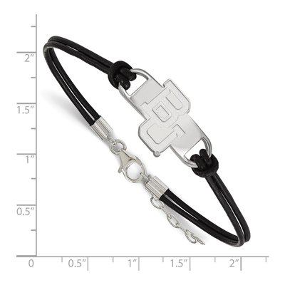 Baylor University Sterling Silver Small Bears Leather Bracelet – view 2