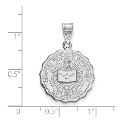 Central Michigan University Sterling Silver Large Crest Pendant – view 2