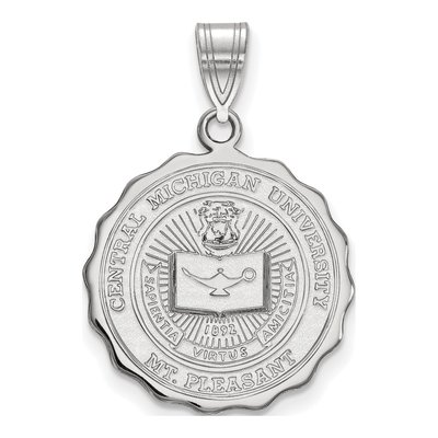 Central Michigan University Sterling Silver Large Crest Pendant