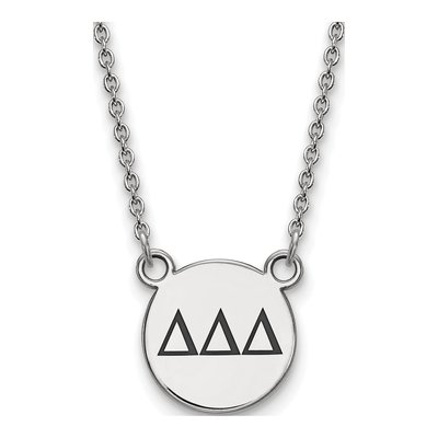 Delta Delta Delta Sterling Silver Small Sorority Necklace