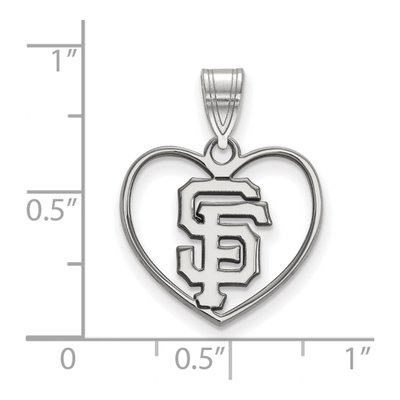San Francisco Giants Sterling Silver Medium Heart Pendant – view 2