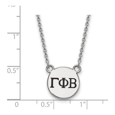 Gamma Phi Beta Sterling Silver Sorority Greek Letters Small Black Enamel Necklace – view 2